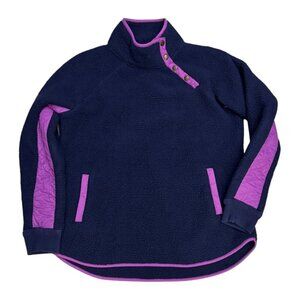 SOUTHERN TIDE Sherpa Fleece Navy Blue Winter Casual Jacket Womens Large